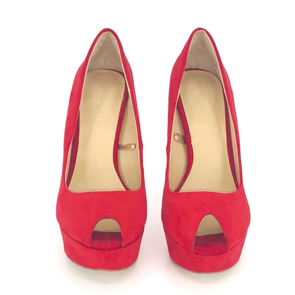 Zara Women Red Platform Heels Size 6.5 - Picture 3 of 7
